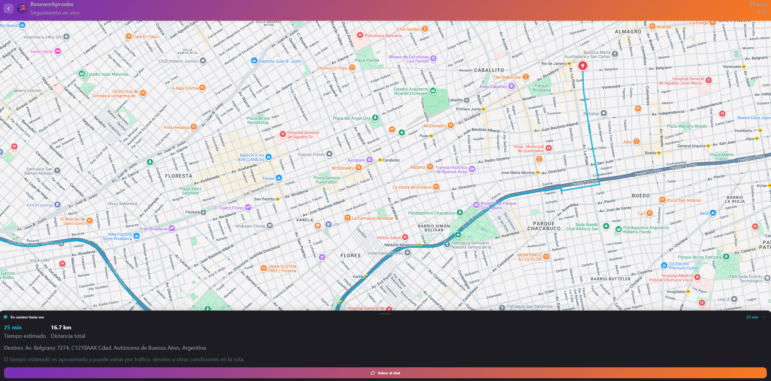 Seguimiento en vivo del técnico en campo